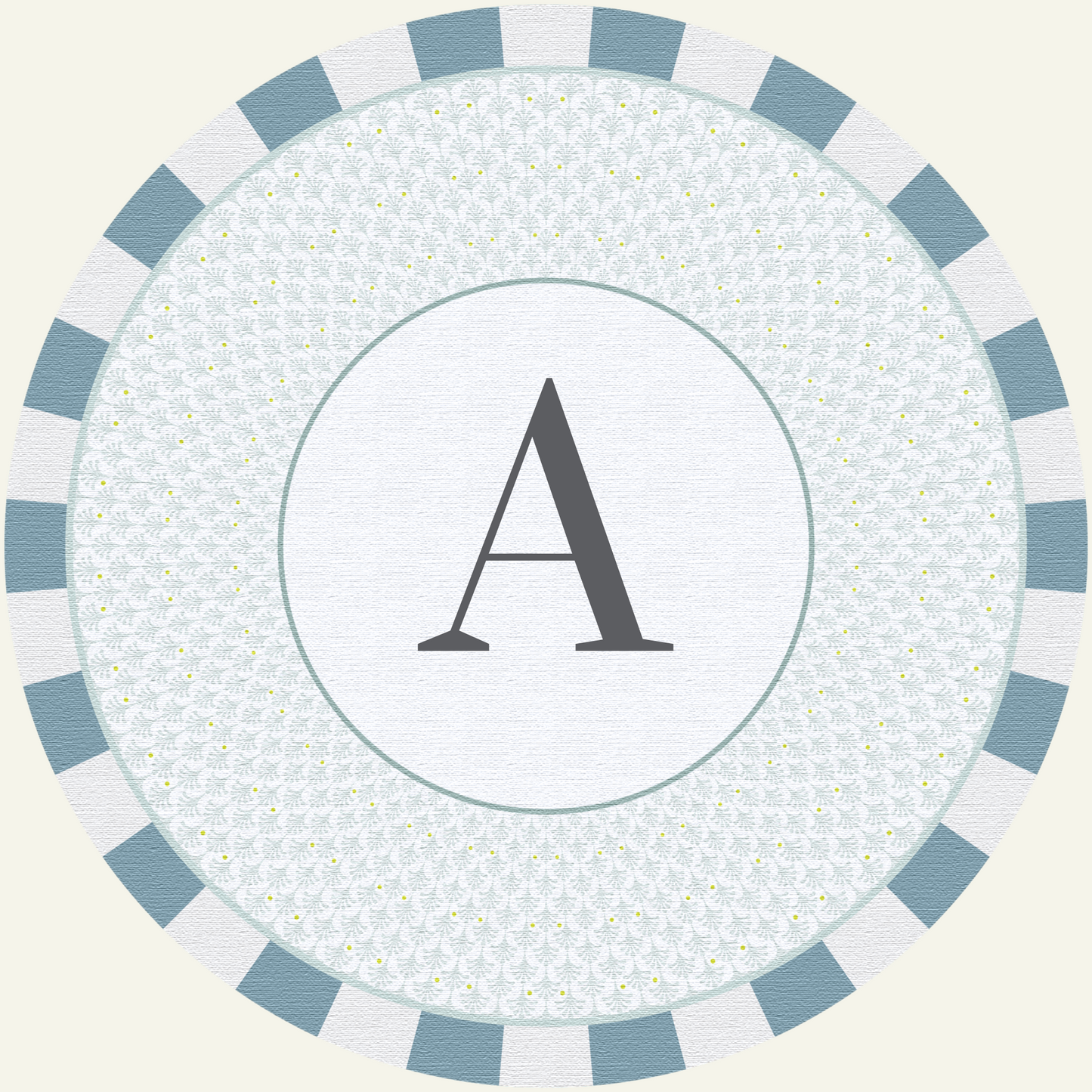 Sottopiatto - 3Chic - Lettera A - Grafica Foglie