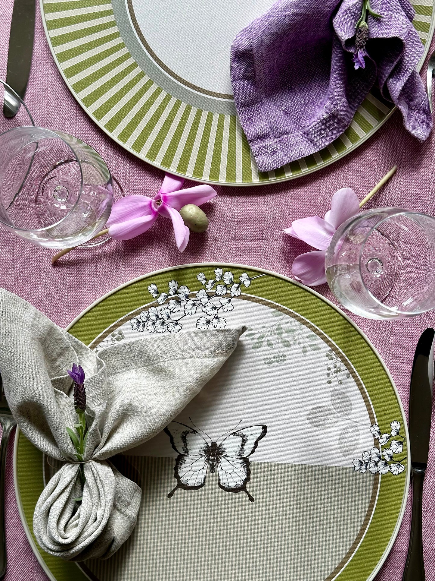 Set - 3Chic - Farfalle e Righe Verdi