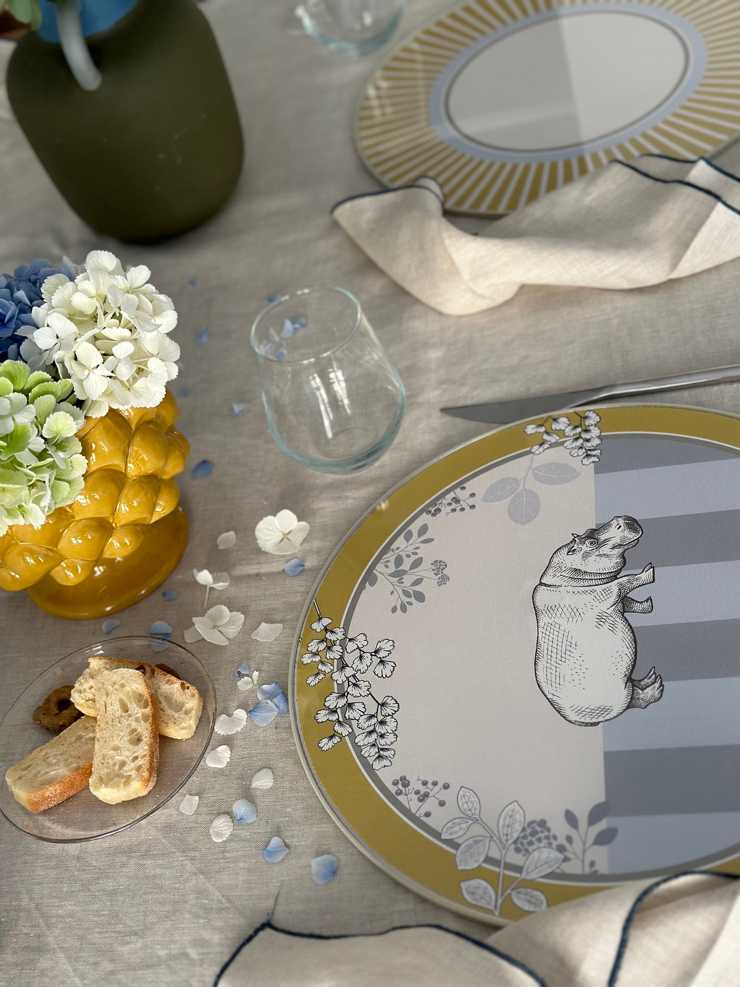 Set - 3Chic - Ippopotamo e Righe Gialle