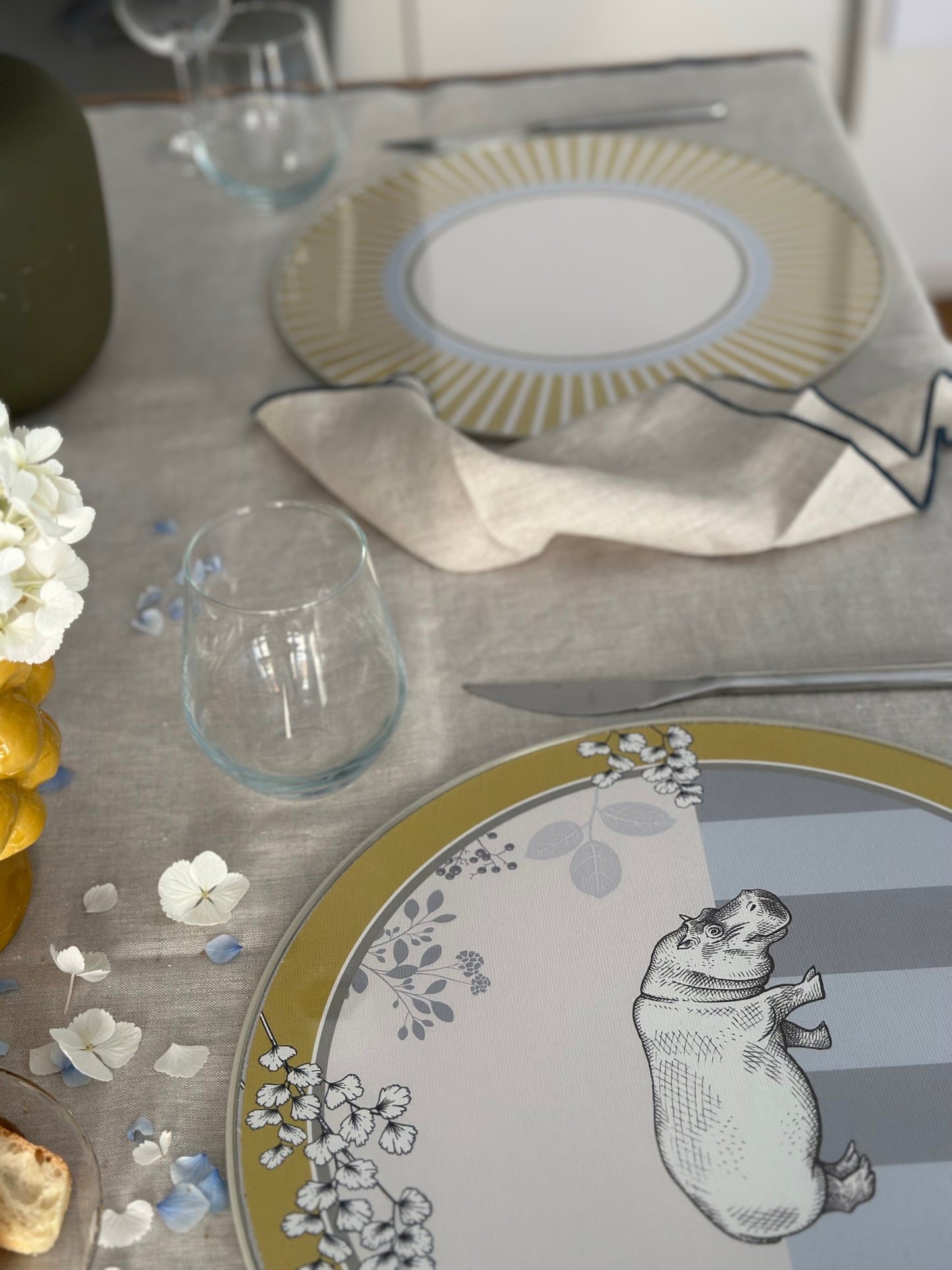 Set - 3Chic - Ippopotamo e Righe Gialle