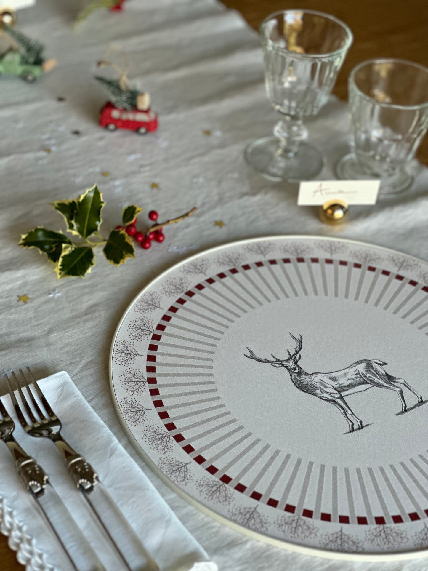 Set - 3Chic - Cervo e Righe Rosse