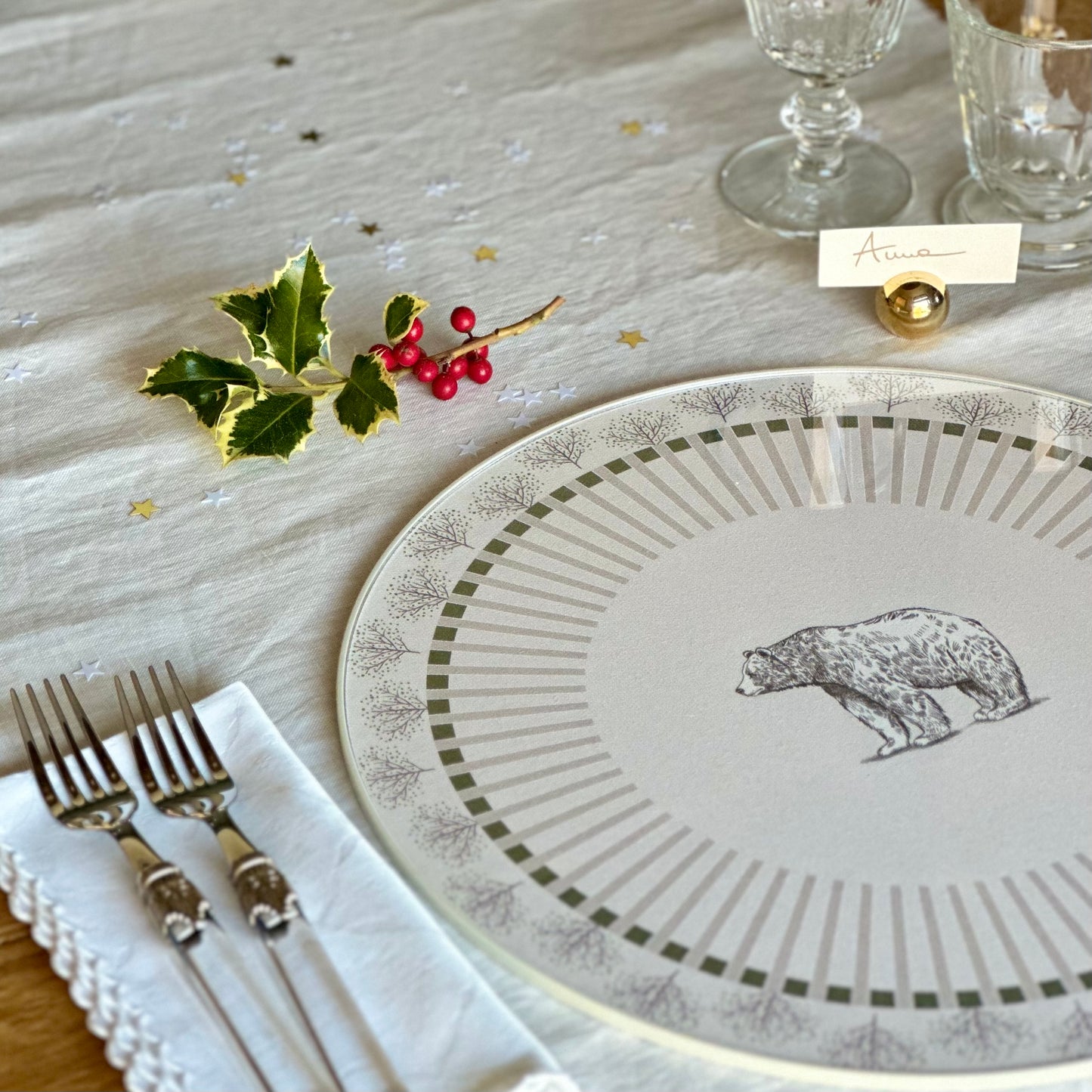 Set - 3Chic - Orso e Righe Verdi