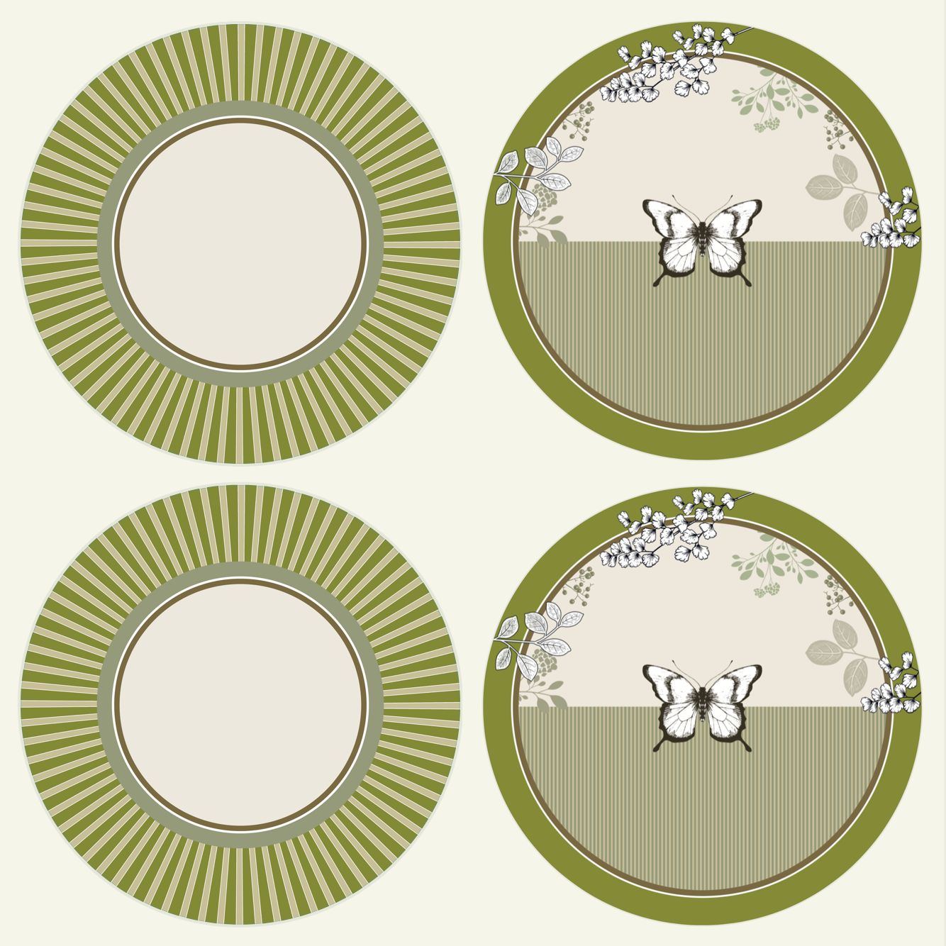 Set - 3Chic - Farfalle e Righe Verdi