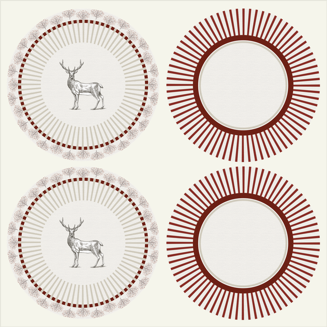 Set - 3Chic - Cervo e Righe Rosse