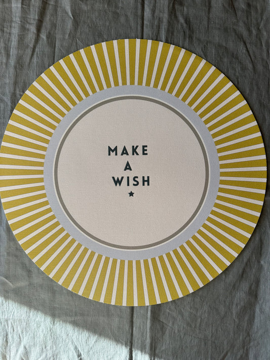 Sottopiatto - 3Chic -MAKE A WISH - Grafica Righe Gialle