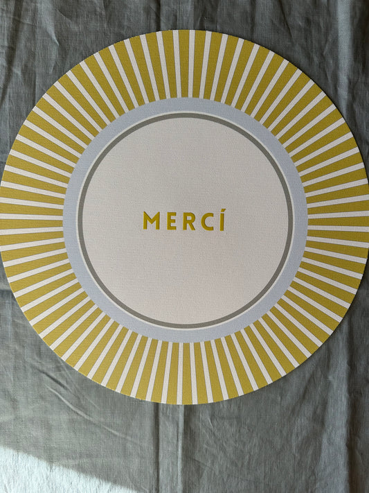Sottopiatto - 3Chic - MERCÍ - Grafica Righe Gialle
