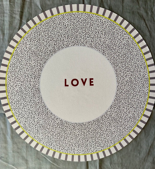 Sottopiatto - 3Chic - LOVE - Grafica Animalier