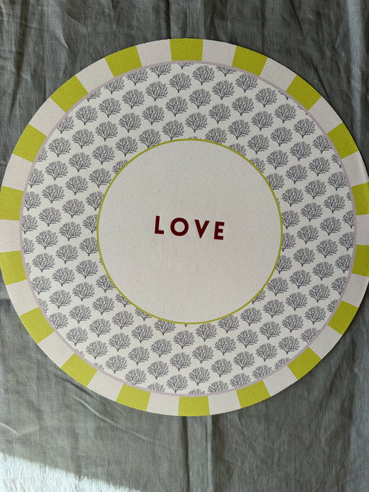 Sottopiatto - 3Chic - LOVE - Grafica Coralli