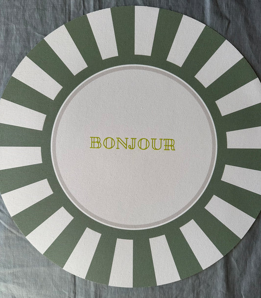 Sottopiatto - 3Chic - Bonjour - Grafica Righe Verdi