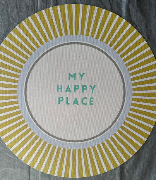 Sottopiatto - 3Chic - MY HAPPY PLACE - Grafica Righe Gialle