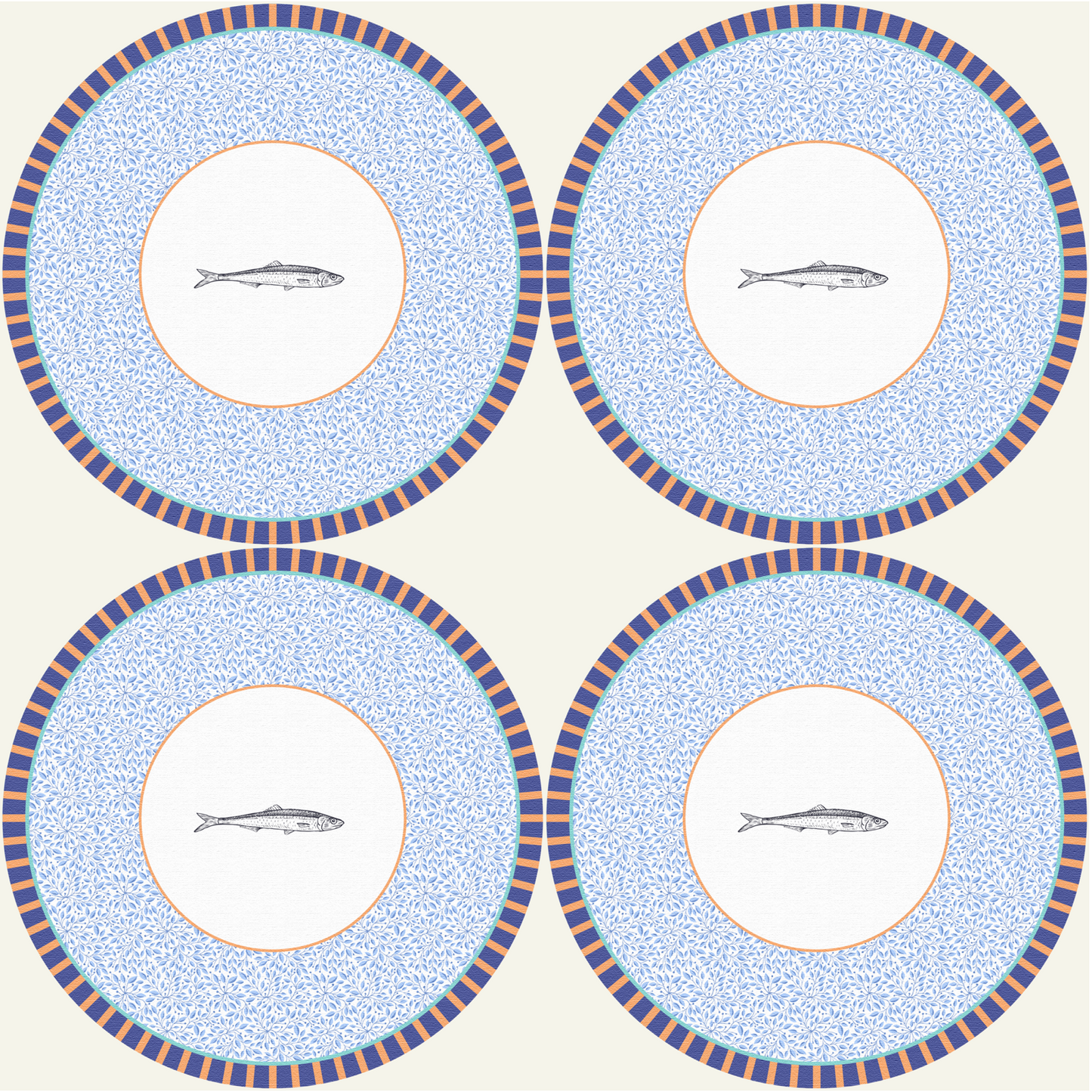 Set - 3Chic - Pesce Sardina - Grafica Floreale